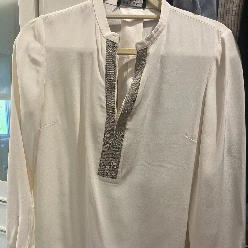 Lafayette 148 White Silk Blouse